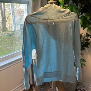 Light blue high neck athletic sweatshirt
